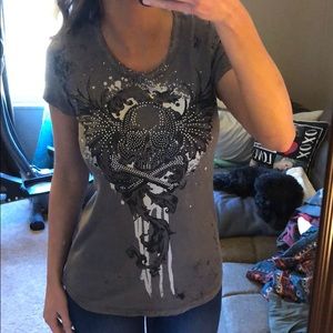 Skull & Crossbones Bedazzled Tee
